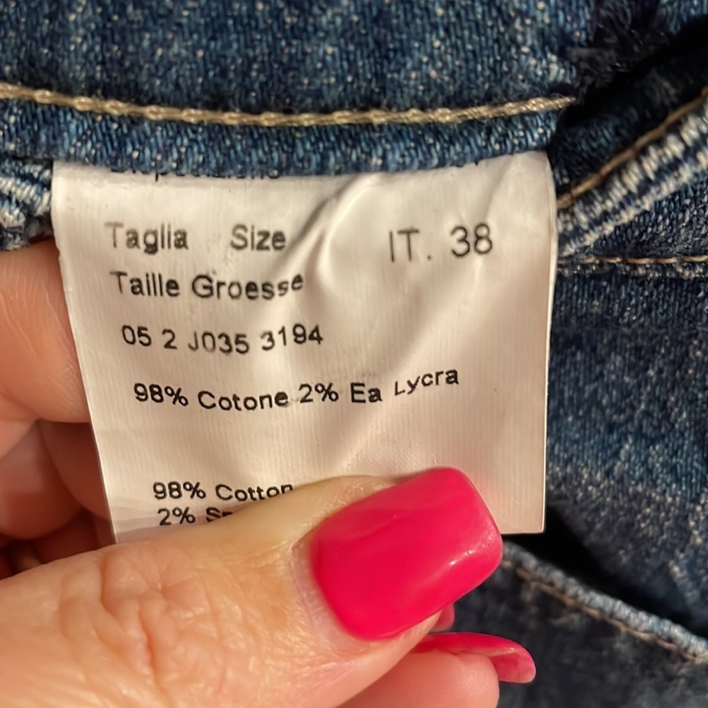 PIAZZA SEMPIONE  made in ITALY women’s boot cut Med wash denim jeans stretch 38 - Picture 5 of 14